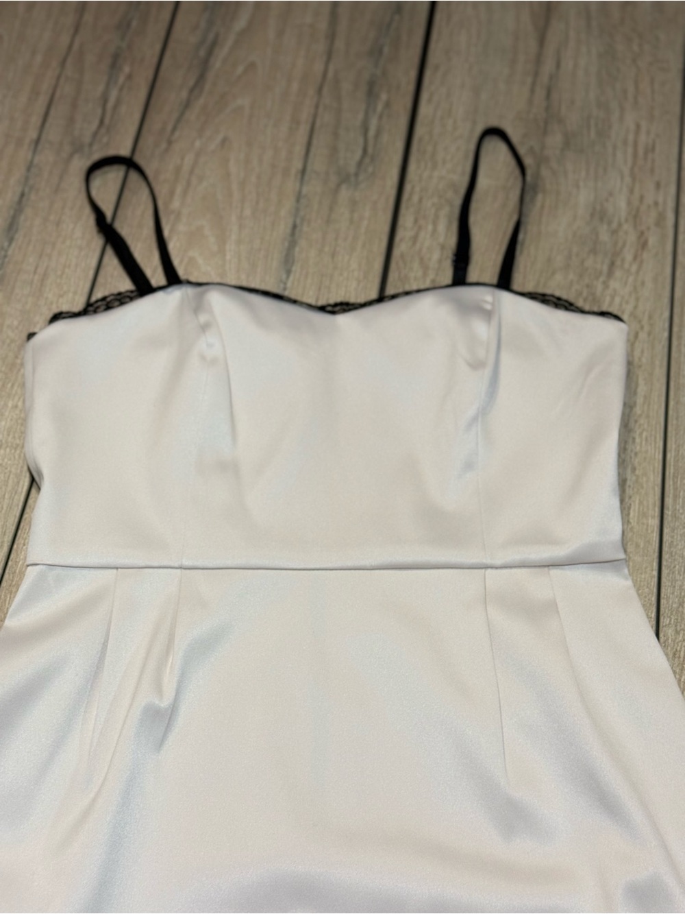 Kensie Sweetheart Cocktail Dress Cream Black Lace Trim Mini NWOT Size 6 - Picture 8 of 16